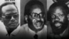 Holden Roberto, presidente da FNLA, Agostinho Neto, presidente do MPLA, e Jonas Savimbi, presidente da UNITA
