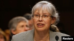 FILE - Principal Deputy Director of National Intelligence Stephanie O'Sullivan answers questions during a Senate Intelligence Committee hearing on Capitol Hill in Washington, June 5, 2014. 