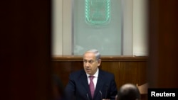 Izraelski premijer Benjamin Netanjahu na današnjem sastanku kabineta u Jerusalimu
