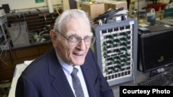 Dr. John Goodenough sits inside a laboratory at the University of Texas at Austin's Cockrell School of Engineering. (UT at Austin)