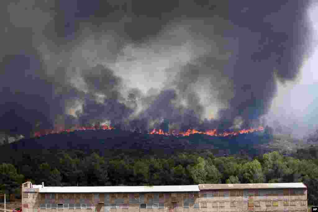 آتش نشانان اسپانیا سعی می کنند یک آتش سوزی جنگلی در نزدیکی والنسیا را خاموش کنند.