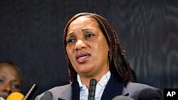 Nafissatou Diallo, who accused former IMF head Dominique Strauss-Kahn of sexually attacking her, speaks to reporters during a news conference at the Christian Cultural Center in the Brooklyn borough of New York, July 28, 2011