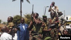 Presidente Francois Bozize,falando a apoiantes em Bangui na semana passada.