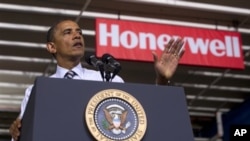 Obama speaks in US state of Minnesota, Jun 1, 2012