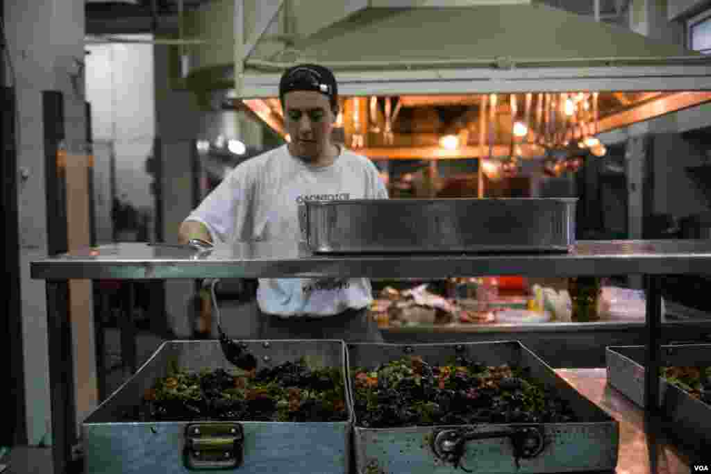 Those living at the hotel have three square meals a day. (J. Owens/VOA)