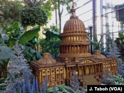 A large replica of the U.S. Capitol building is one of about a dozen D.C. landmarks on display at the U.S. Botanic Garden in Washington.