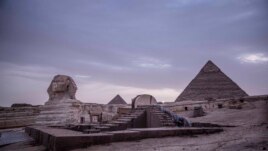 This March 30, 2020 photo, shows the empty Giza Pyramids and Sphinx complex on lockdown due to the coronavirus outbreak in Egypt. (AP photo)