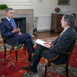 Президент Барак Обама в 2011 році дає інтерв'ю журналісту «Голосу Америки» в Білому домі