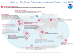 Global temperature in June 2021. (Courtesy NOAA)