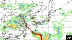 Predicted track of Typhoon Muifa