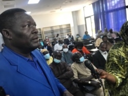Brice Mbaimong Guedmbaye, candidat de l'alliance républicaine pour le changement démocratique, au Tchad, le 10 mars 2021.