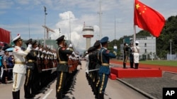 中國駐港部隊2019年6月30日在香港昂船洲海軍基地為紀念香港主權移交22週年舉行升旗儀式。