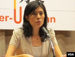 台灣行政院發言人 鄭麗文(美國之音張永泰拍攝)