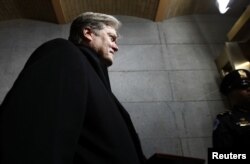 FILE - Senior Counselor to the President Steve Bannon arrives before the presidential inauguration on the West Front of the U.S. Capitol in Washington, D.C., U.S., Jan. 20, 2017.