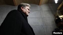 Senior Counselor to the President Steve Bannon arrives before the presidential inauguration on the West Front of the U.S. Capitol in Washington, D.C., U.S., January 20, 2017.