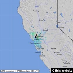 美國北加州星期日發生6.0級地震。（美國地質勘探局）