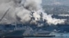 Пожар на корабле ВМС США: пострадало 57 человек