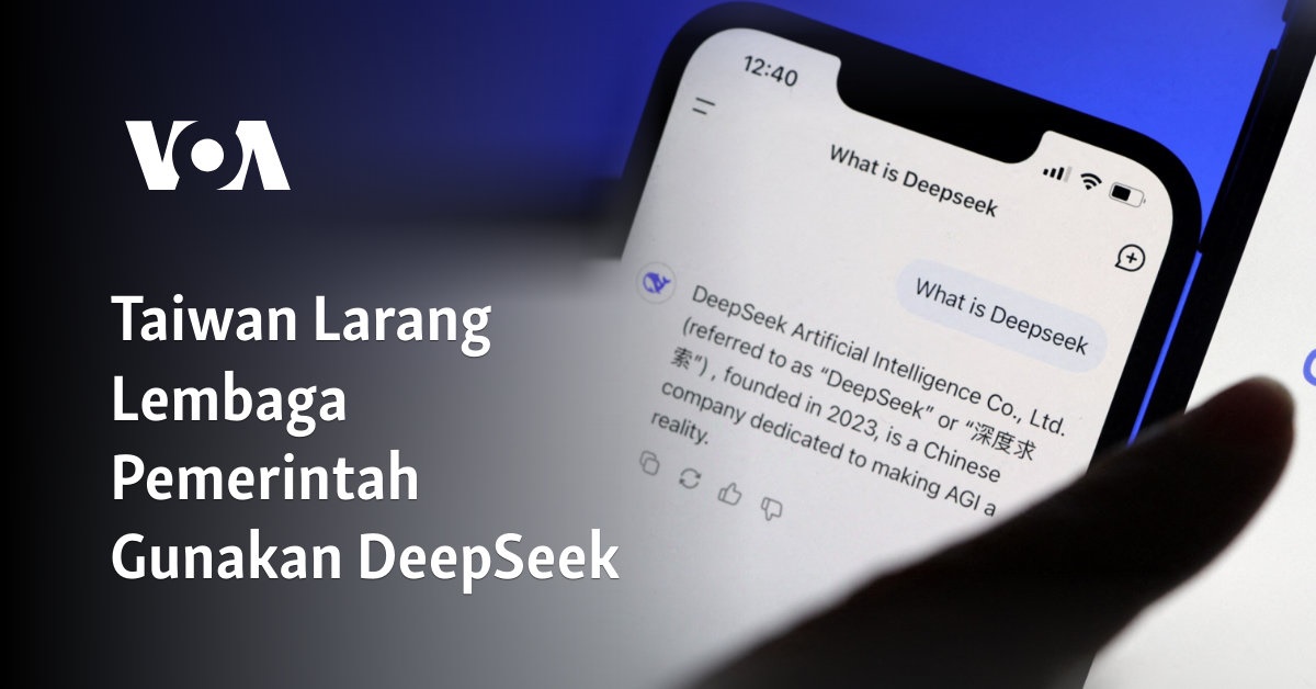 Taiwan Larang Lembaga Pemerintah Gunakan DeepSeek