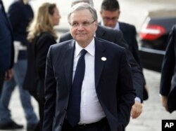 Bank of Italy Governor Ignazio Visco arrives for the opening session of the G7 of Finance ministers in Bari, southern Italy, May 12, 2017.