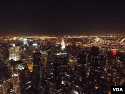 The view from the top of the Empire State Building in NY
