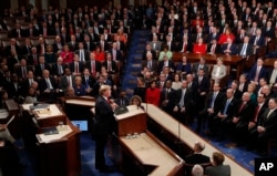 President Donald Trump delivers his State of the Union address to a joint session of Congress on Capitol Hill in Washington,Feb. 5, 2019.