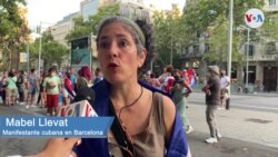 Manifestante cubana en Barcelona - Mabel Llevat