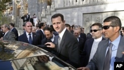 Le dirigeant de la Syrie, Bachar El Assad, en déplacement. 