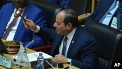 Egyptian President Abdel Fattah al-Sisi, the new chairman of the African Union, at the 32nd African Union Summit, in Addis Ababa, Ethiopia, Feb. 10, 2019. 