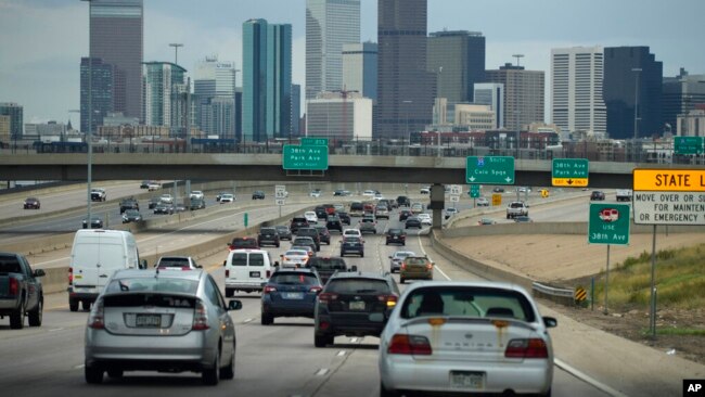 Traffic on Interstate 25 in Denver, Colorado, July 23, 2021.