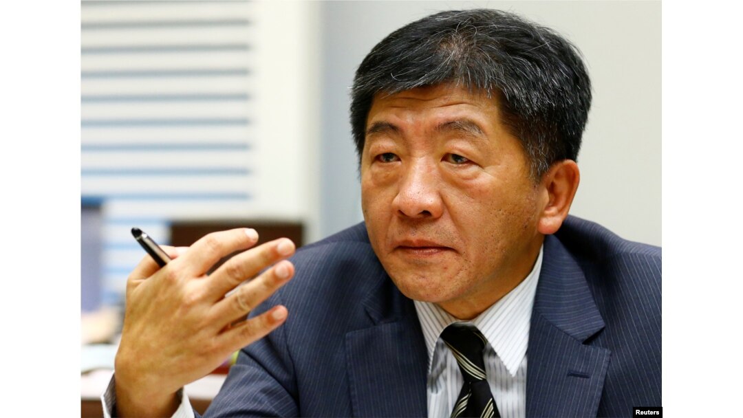 FILE - Chen Shih-chung, Taiwan's minister of health and welfare, during an interview with Reuters ahead of the World Health Assembly of the World Health Organization in Geneva, May 20, 2017.