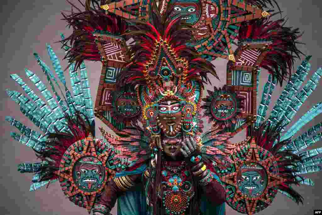 A model displays during the Jember Fashion Carnaval (JFC) in Jember, Indonesia.