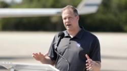 NASA Administrator Jim Bridenstine speaks at a news conference after NASA astronauts Robert Behnken and Doug Hurley arrived at the Kennedy Space Center in Cape Canaveral, Fla., Wednesday, May 20, 2020. (AP Photo/John Raoux)