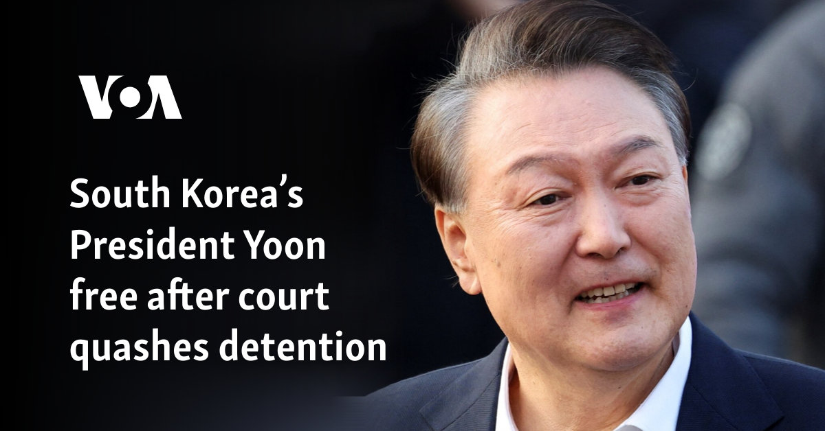 South Korea’s President Yoon free after court quashes detention