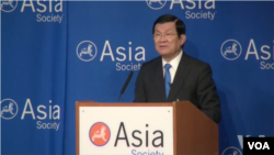 越南國家主席​​張晉創在亞洲協會發表的演講。（視頻截圖）