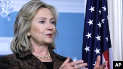 Secretary of State Hillary Rodham Clinton at the State Department in Washington, June 2, 2011 (file photo)