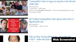 Tối 22/3, VOA Việt Ngữ thấy một đoạn clip dài gần 23 phút có nội dung ông Tuấn “có nguy cơ ung thư vì ăn hải sản nhiễm độc” với hơn 5 nghìn lượt xem vẫn còn trên trang YouTube.