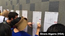 Ciudadanos venezolanos buscan su registro en listas electorales para depositar su voto en comicios municipales. 10 de diciembre de 2027