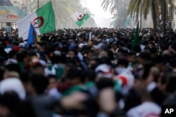Tens of thousands of Algerians are seen gathered for a demonstration against the country's leadership, in Algiers, April 12, 2019.