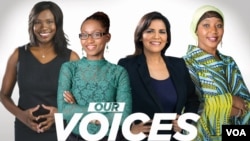 "Our Voices" hosts from L to R: Ayen Bior, Auriane Isis Itangishaka, Haydé Adams FitzPatrick and Hadiza Kyari
