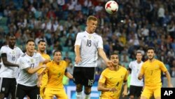 L'Australie face à Allemagne, à Sochi, Russie, le 19 juin 2017.