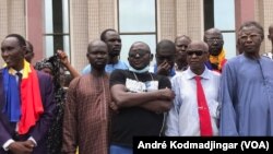 Les organisations de la société civile et les acteurs judiciaires boudent la signature d'un accord de réparation civile dans le Mandoul, au Tchad, le 21 juin 2021. (VOA/André Kodmadjingar)