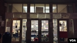 Students have occupied the administration building at Howard University -- a historically black college university (HBCU) -- for seven days while negotiating with the school about financial aid, Title IX protections, housing, and other issues (E. Sarai/VOA News)