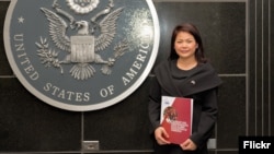 Sreat Mom Sophear, founder and CEO of SOPHIYA Corporation and vice president of Cambodian Women Entrepreneur Association (CWEA), at the U.S. Embassy in Phnom Penh, Cambodia, Sept. 10, 2018. (Rick Albertson, U.S. Embassy in Cambodia)