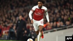 Alex Iwobi lors d'un match entre Arsenal et le Bate Borisov, en Angleterre, le 21 février 2019.