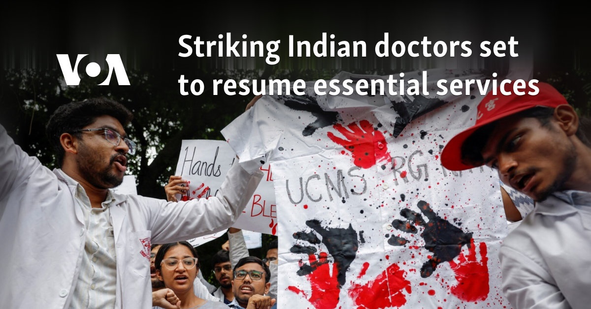 Striking Indian doctors set to resume essential services