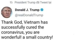 Hình ảnh đoạn tweet tờ Kinh tế và Đô thị nói là của Tổng thống Trump.