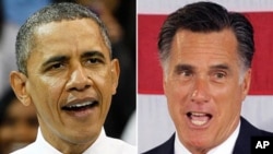President Barack Obama, left, and Republican presidential candidate former Massachusetts Governor Mitt Romney