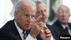 Phó Tổng thống Joe Biden phát biểu trong cuộc họp về bạo lực súng tại Tòa Bạch Ốc, Washington, 10/1/2012. (REUTERS/Kevin Lamarque)