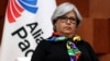 FILE - Mexico's Economy Minister Graciela Marquez looks on during a news conference after attending a meeting in Mexico City, Mexico, May 10, 2019.