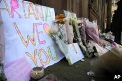 Flower tributes at St Ann's square, Manchester, England, May 23, 2017.